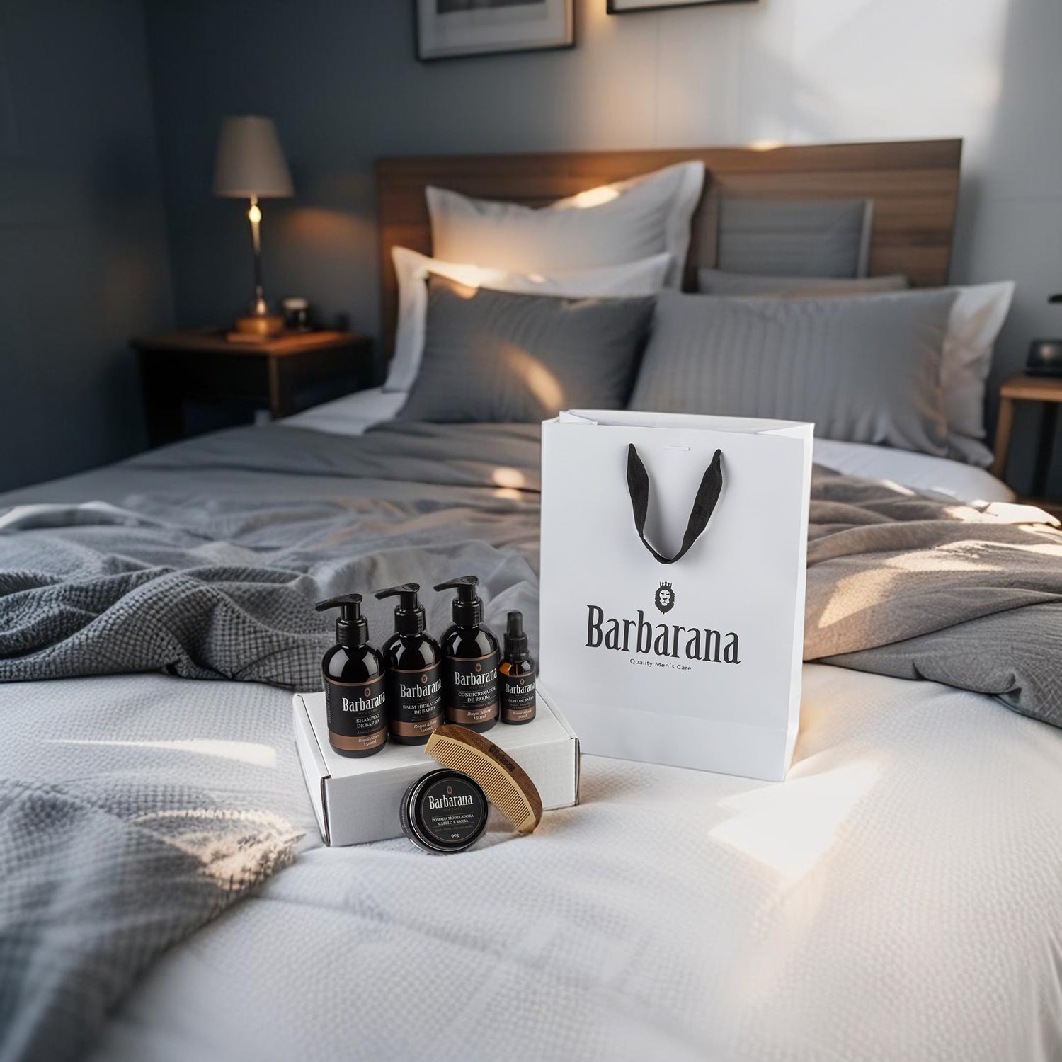 Kit Presente completo para Barba - Royal Allure + Pente de Madeira Curvo