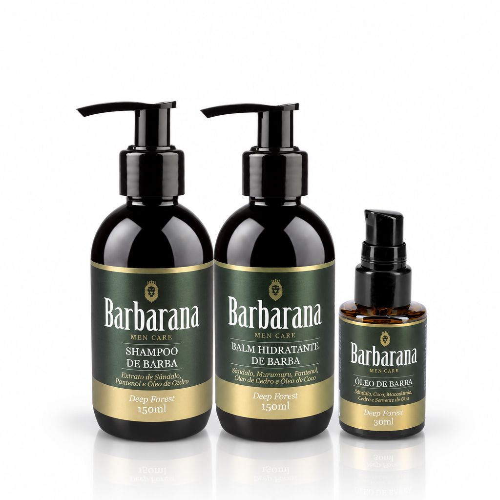 Kit Trio Shampoo, Balm e Óleo para Barba - Deep Forest