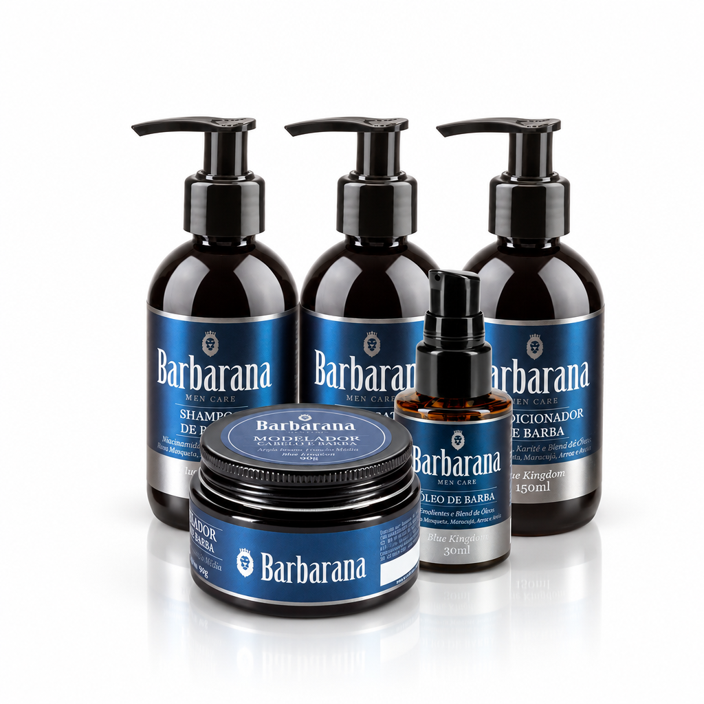 Kit Quinteto Completo para Barba com Modelador - Blue Kingdom