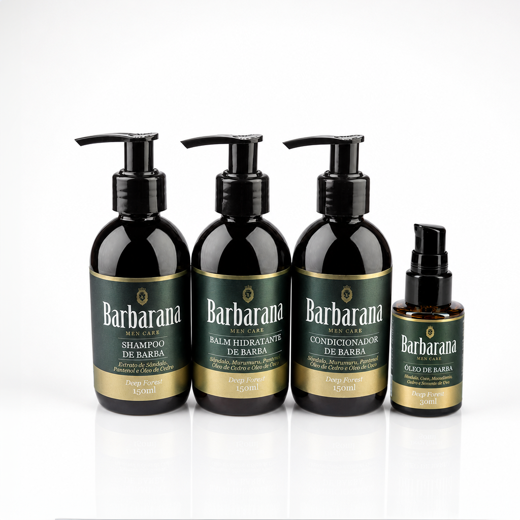 Kit para Barba Shampoo, Condicionador, Balm Hidratante e Óleo - Deep Forest
