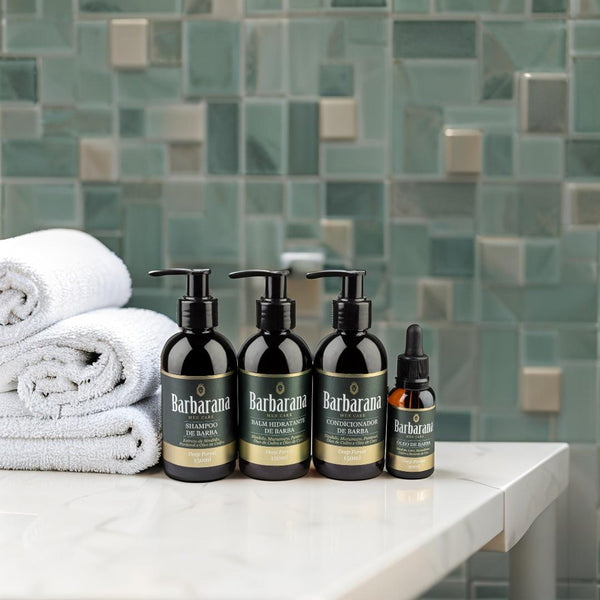 Kit para Barba Shampoo, Condicionador, Balm Hidratante e Óleo - Deep Forest