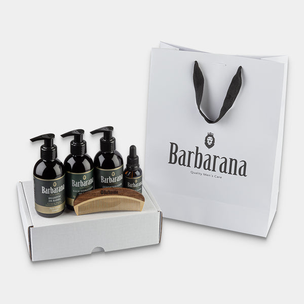 Kit Presente Barba Média - Deep Forest + Pente de Madeira Curvo